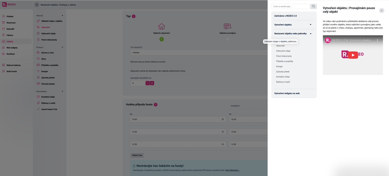 Video nápověda v REZEO