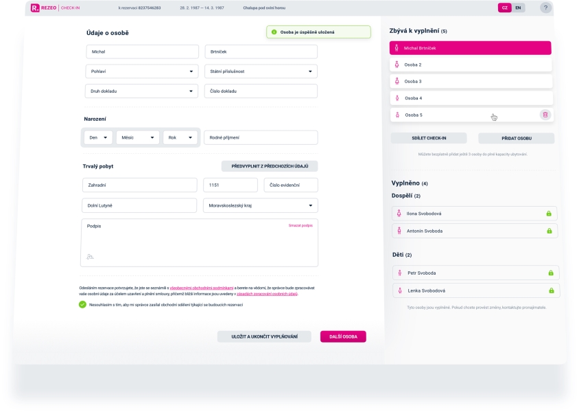 Elektronická kniha hostů